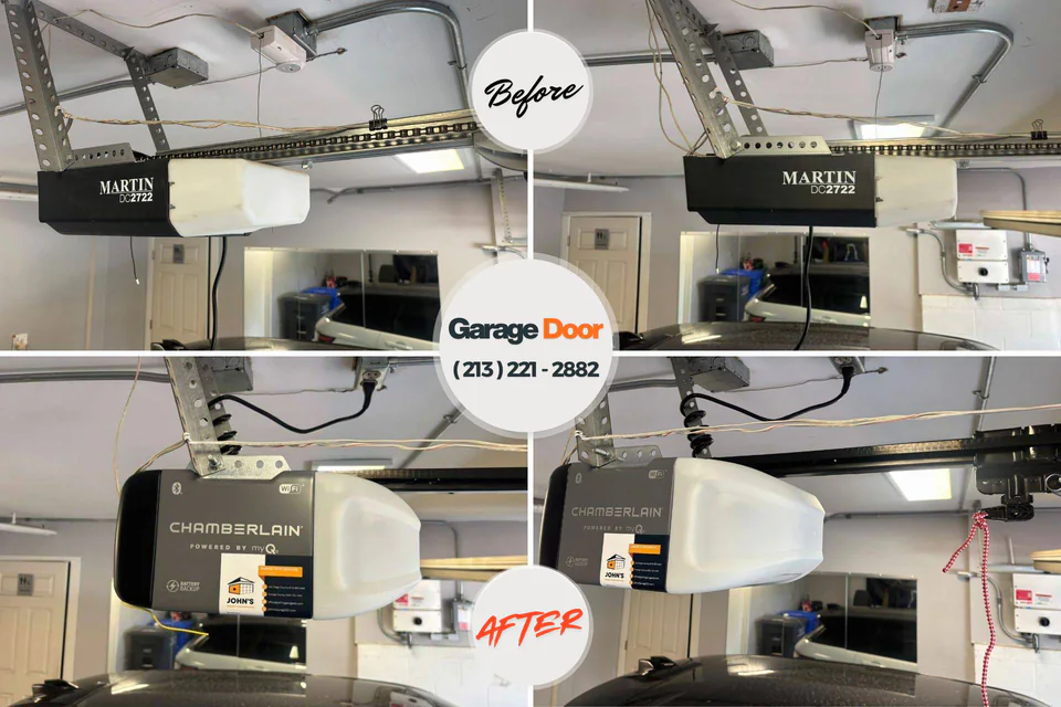 Before and after: garage door repair Hallandale Beach, FL
